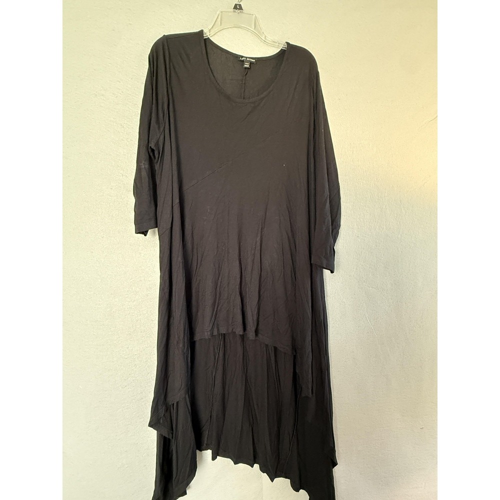 Lane Bryant Dress 18/20 Black Jersey Hi Low Layered‎ Swing Trapeze Whimsygoth
